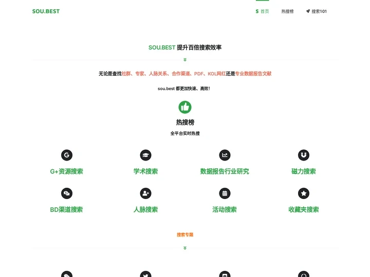 SOU.BEST 百倍的搜索效率-专业社交搜索