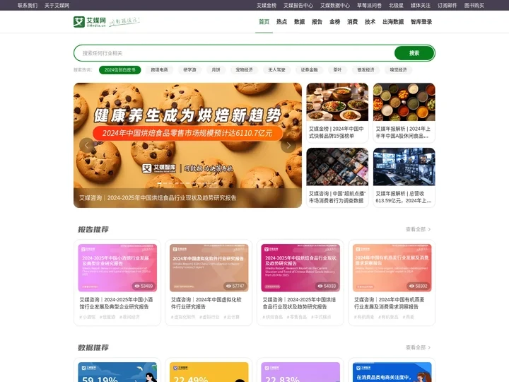 艾媒网-全球新经济行业数据分析报告发布平台