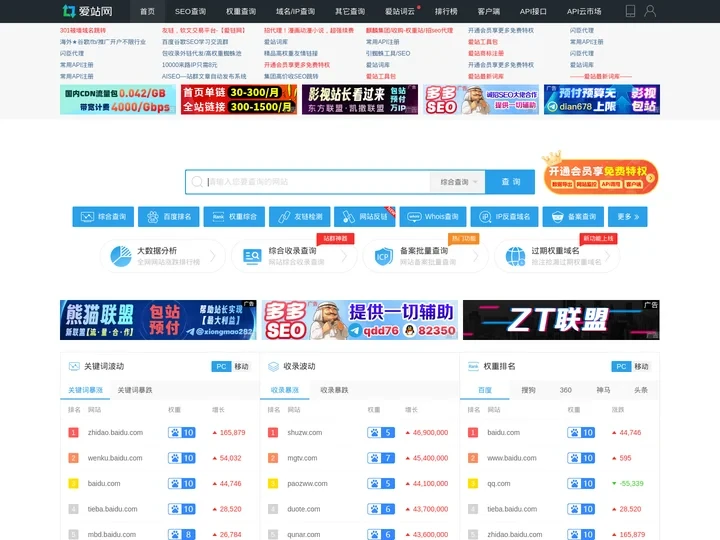 站长工具-百度权重排名查询-站长seo查询 - 爱站网