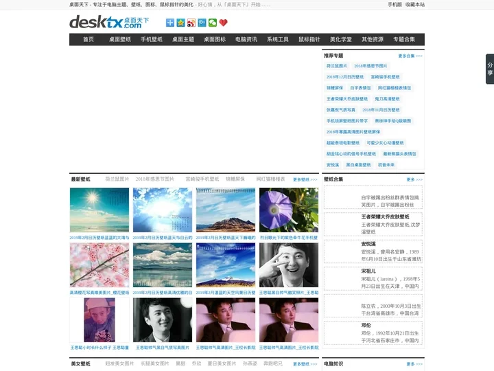 桌面天下 - 专注于电脑主题、壁纸、图标、鼠标指针的美化