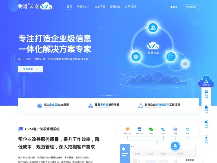 crm客户关系管理系统-订货/进销存管理系统-销售管理软件-物通云商
