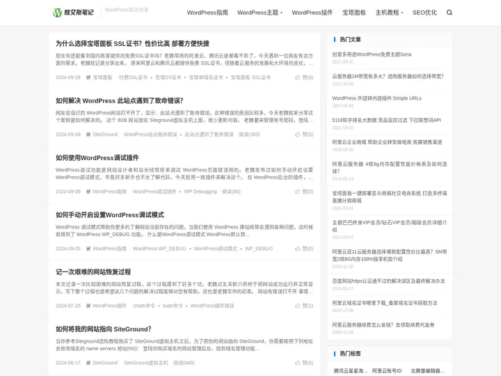 魏艾斯笔记-云服务器自建站教程_零基础搭建网站_手把手教你建Wordpress网站