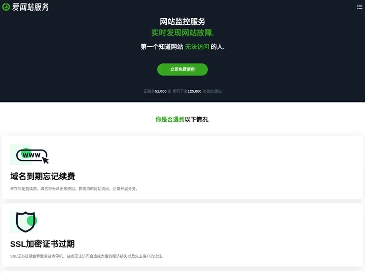 爱网站-实时监测网站异常故障-保障您的网站稳定