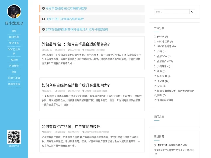 品牌SEO|搜索引擎品牌推广及危机公关服务-陈小龙SEO