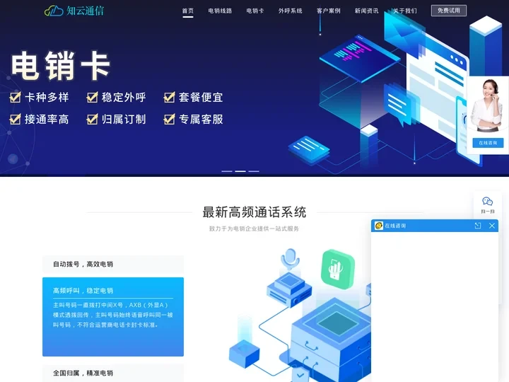 知云通信电销卡-防封电销卡办理-白名单电销卡