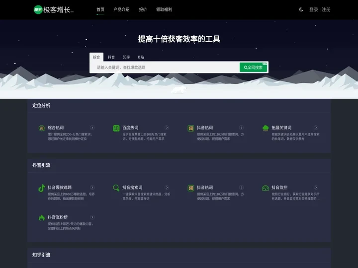 极客增长|多平台引流工具，内容创作者的选题工具，企业增长引流的工具