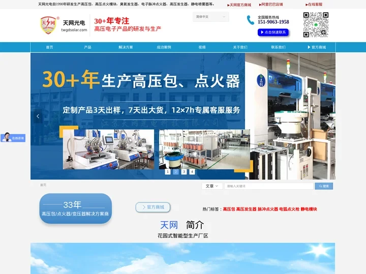 高压包-点火器-高压发生器-电弧点火器-江苏天网光电科技有限公司