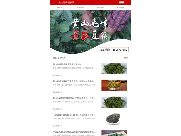 黄山毛峰茶农网 - 新茶上市