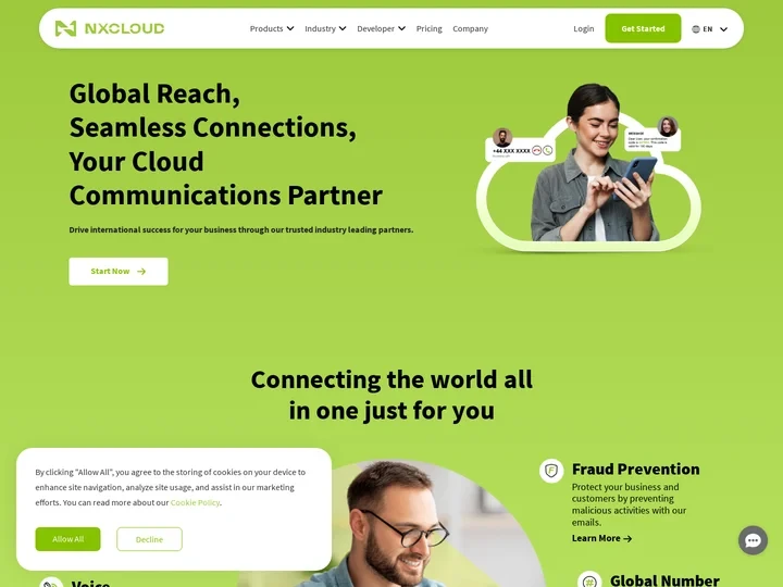 SMS Messaging, Voice, WhatsApp Business, Number | NXCLOUD