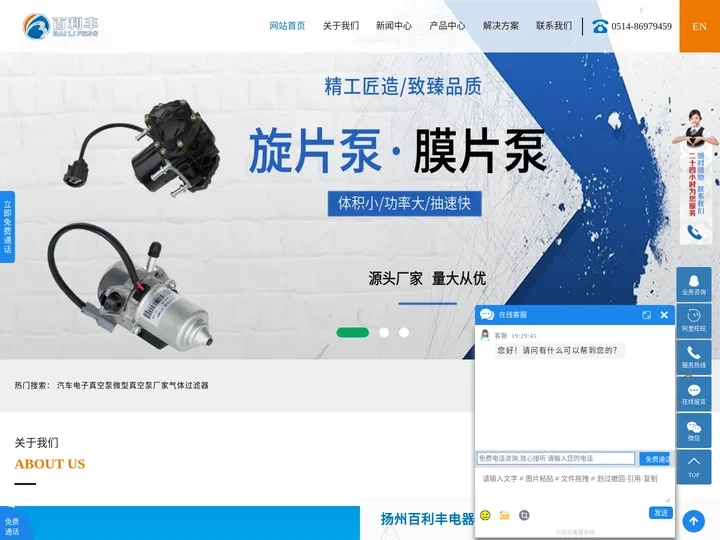 汽车电子真空泵_微型真空泵厂家_气体过滤器-百利丰电器科技有限公司
