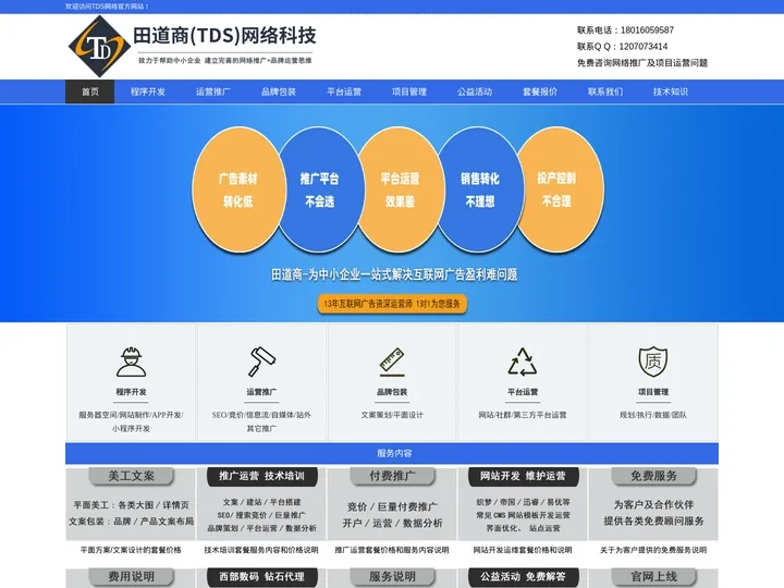 企业网站制作开发公司_网络推广运营公司_企业品牌包装运营公司-田道商TDS网络科技官方网站