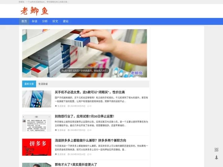 老鲫鱼|一个关于老鲫鱼赚钱的博客网站