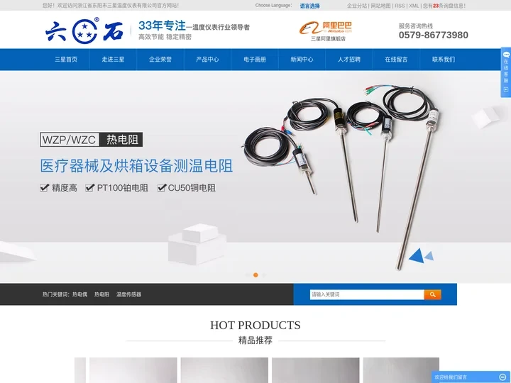 热电偶厂家_铂热电阻定制_温度传感器_PT100铂电阻_云母电阻_铜电阻_陶瓷铂电阻_PT100元件_补偿导线-浙江省东