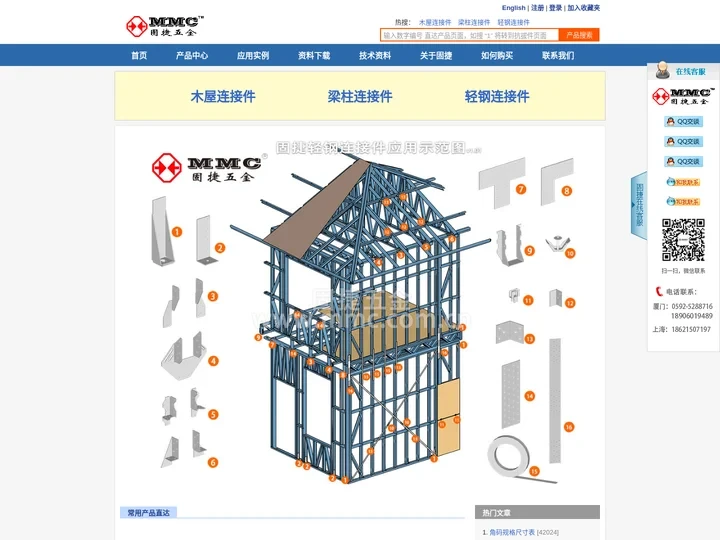 木结构连接件 木屋连接件 轻钢结构连接件 防腐木连接件 梁柱连接件 MMC-厦门固捷五金制品有限公司