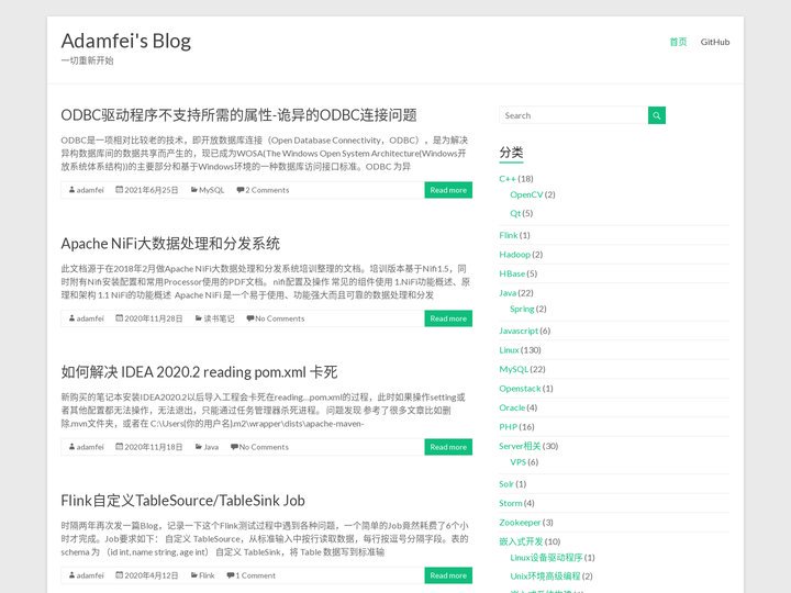 Adamfei's Blog – 一切重新开始