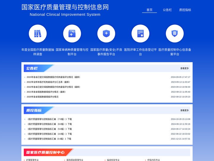 国家医疗质量管理与控制信息网
