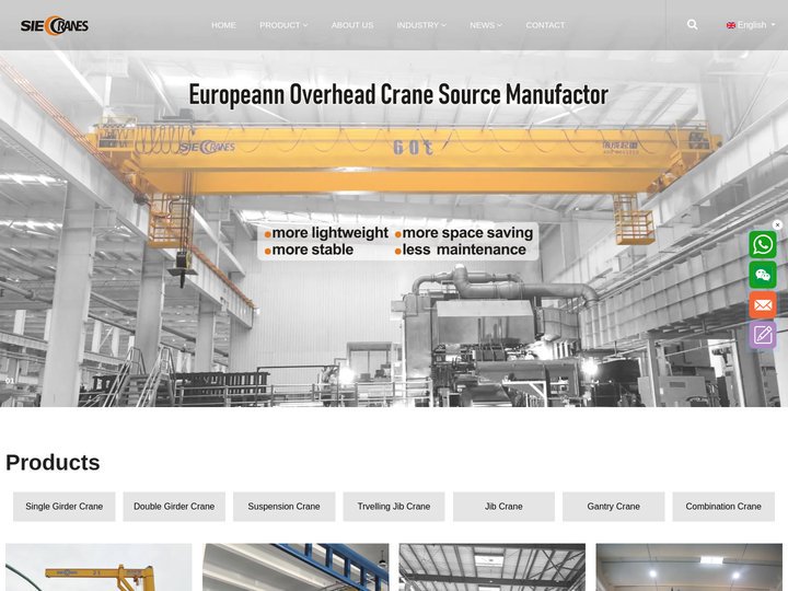 Single Girder Crane,Double Girder Crane,European Style Crane