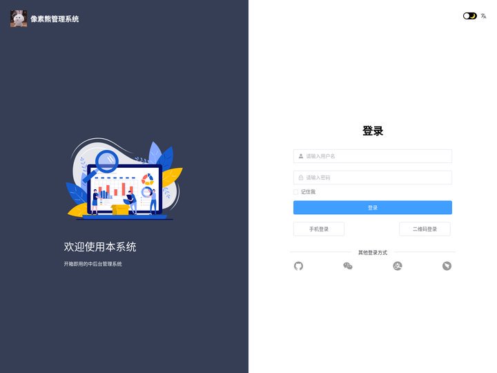 像素熊管理系统 - 登录
