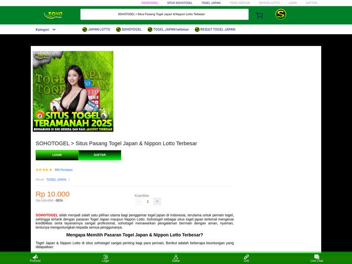 SOHOTOGEL > Situs Pasang Togel Japan & Nippon Lotto Terbesar