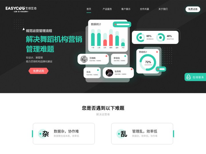 舞蹈培训机构管理系统,艺术机构培训机构管理系统,培训机构管理系统,艺创互动