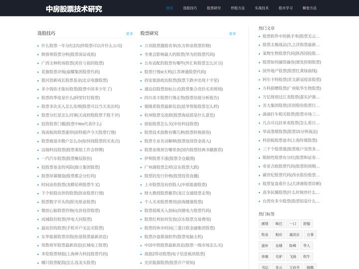 选股技巧方法-中房股票技术研究