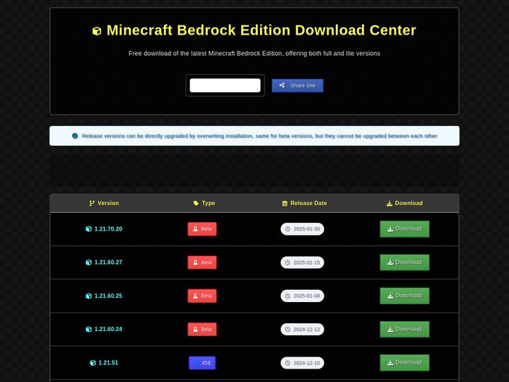 Minecraft Bedrock Edition Download Center - Free Download La