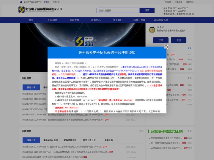 彩云电子招标采购平台