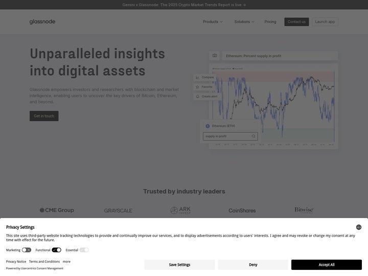 Glassnode - On-chain market intelligence