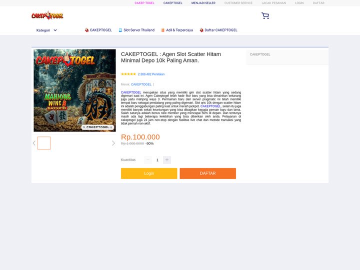 CAKEPTOGEL : Agen Slot Scatter Hitam Minimal Depo 10k Paling