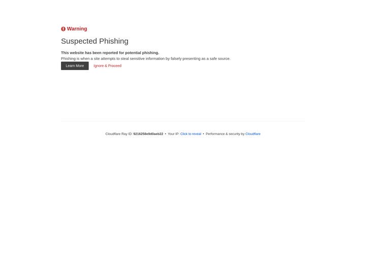 Suspected phishing site | Cloudflare