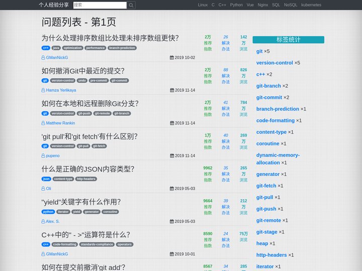 问题列表 - 第1页 | 个人经验分享