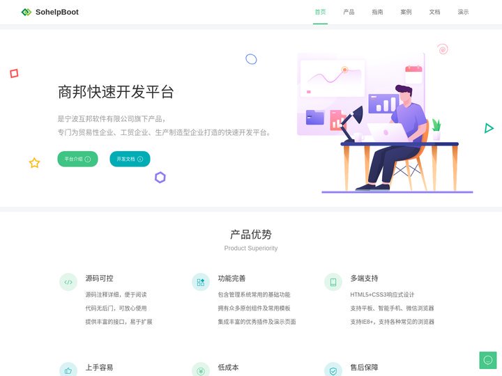 商邦软件-SohelpBoot-专门为贸易性企业、工贸企业、生产制造型企业打造的低代码快速开发平台
