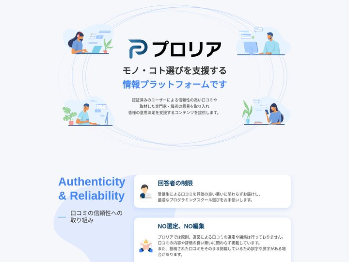 プロリア｜リアルな情報でモノ・コト選びを支援する情報プラットフォーム