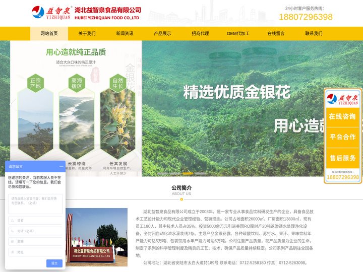 湖北益智泉食品有限公司,金银花露
