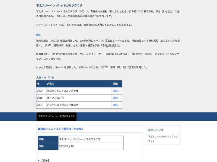 下北スリーハンドレッドゴルフクラブ