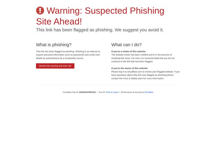 Suspected phishing site | Cloudflare