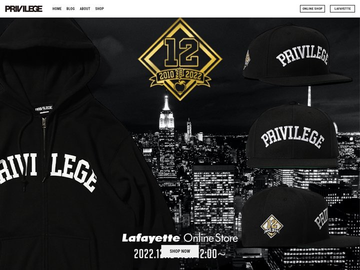 PRIVILEGE OFFICIAL SITE｜プリビレッジ 公式ブランドサイト - プリビレッジのオフィシャルサイト。