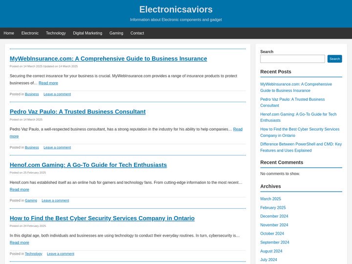 Electronicsaviors – Information about Electronic components