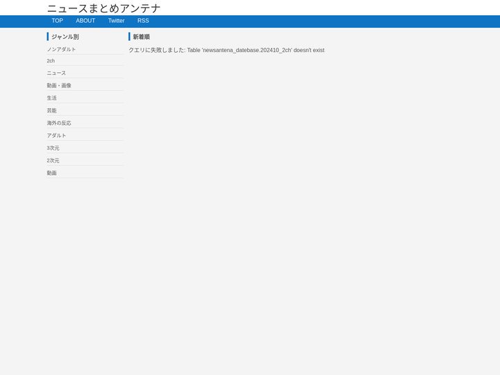ニュースまとめアンテナ | 2chまとめ、おもしろ衝撃動画・画像、海外の反応まとめアンテナサイト