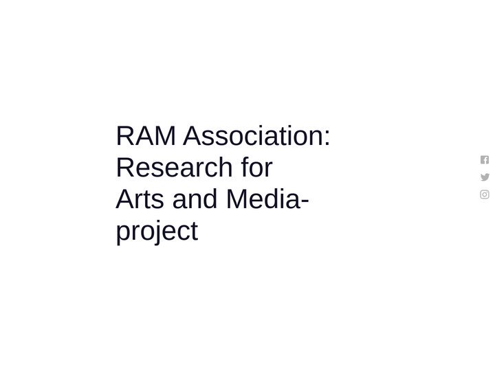 RAM Association – 東京藝術大学大学院映像研究科が主催する「メディアプロジェクトを構想する映像ドキュメン