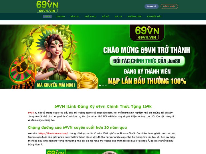 69VN |Link Đăng Ký 69vn Chính Thức Tặng 169k