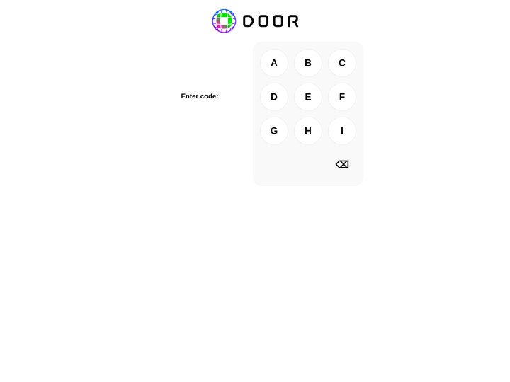 Enter Code | DOOR　開け。次の世界