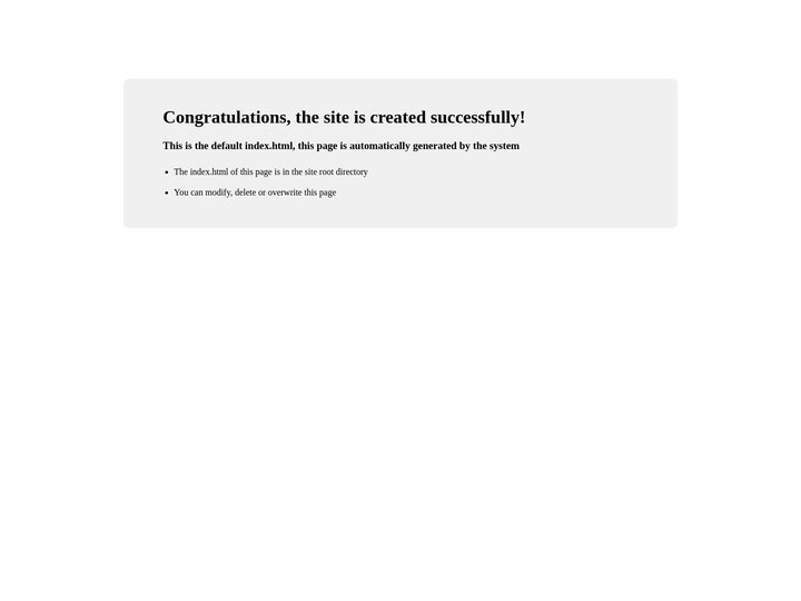 Site is created successfully!