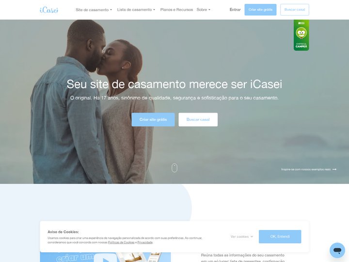 iCasei: Há 17 anos o melhor Site de Casamentos do Brasil!