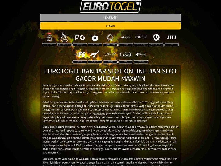 EUROTOGEL BANDAR SLOT ONLINE DAN SLOT GACOR MUDAH MAXWIN