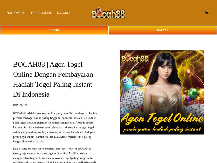 BOCAH88 | Agen Togel Online Dengan Pembayaran Hadiah Togel P