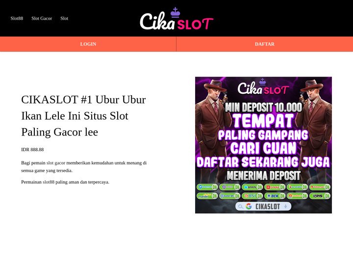 CIKASLOT #1 Ubur Ubur Ikan Lele Ini Situs Slot Paling Gacor