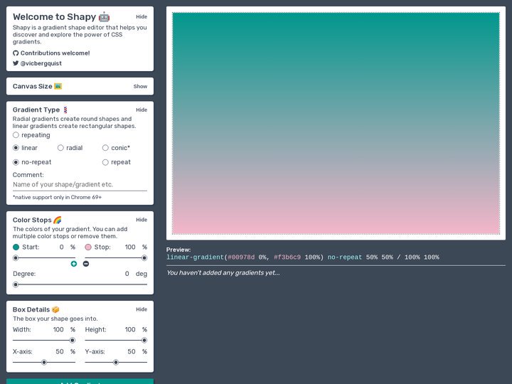 Shapy | Gradient Generator