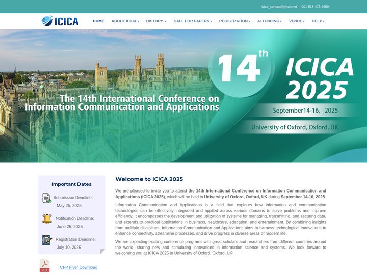 The 14th ICICA 2025-Information Communication and Applicatio