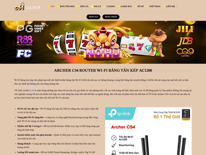 C54 - Bộ Phát Wi-Fi TP-Link Archer C54 Dual Band AC1200